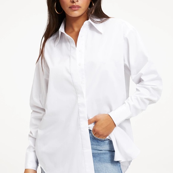 NWT Good Americann BUTTON DOWN 2.0 SHIRT - Picture 6 of 8